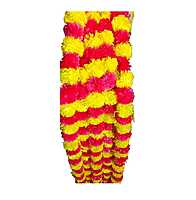 Genda lari 5 pcs ( each 5 feet ) artificial marigold garland (red/yellow) colour