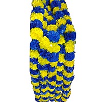 Genda lari 5 pcs ( each 5 feet ) artificial marigold garland (Blue/yellow) colour