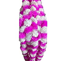 Genda lari 5 pcs ( each 5 feet ) artificial marigold garland (Pink/White) colour