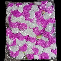 Genda lari 5 pcs ( each 5 feet ) artificial marigold garland (Pink/White) colour