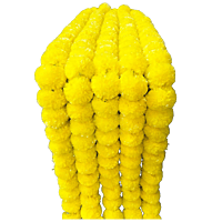 Genda lari 5 pcs ( each 5 feet ) artificial marigold garland (Yellow) colour