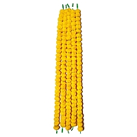Genda lari 5 pcs ( each 5 feet ) artificial marigold garland (Yellow) colour