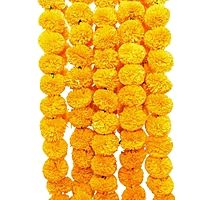 Genda lari 5 pcs ( each 5 feet ) artificial marigold garland (Yellow) colour