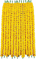 Genda lari 5 pcs ( each 5 feet ) artificial marigold garland (Yellow) colour